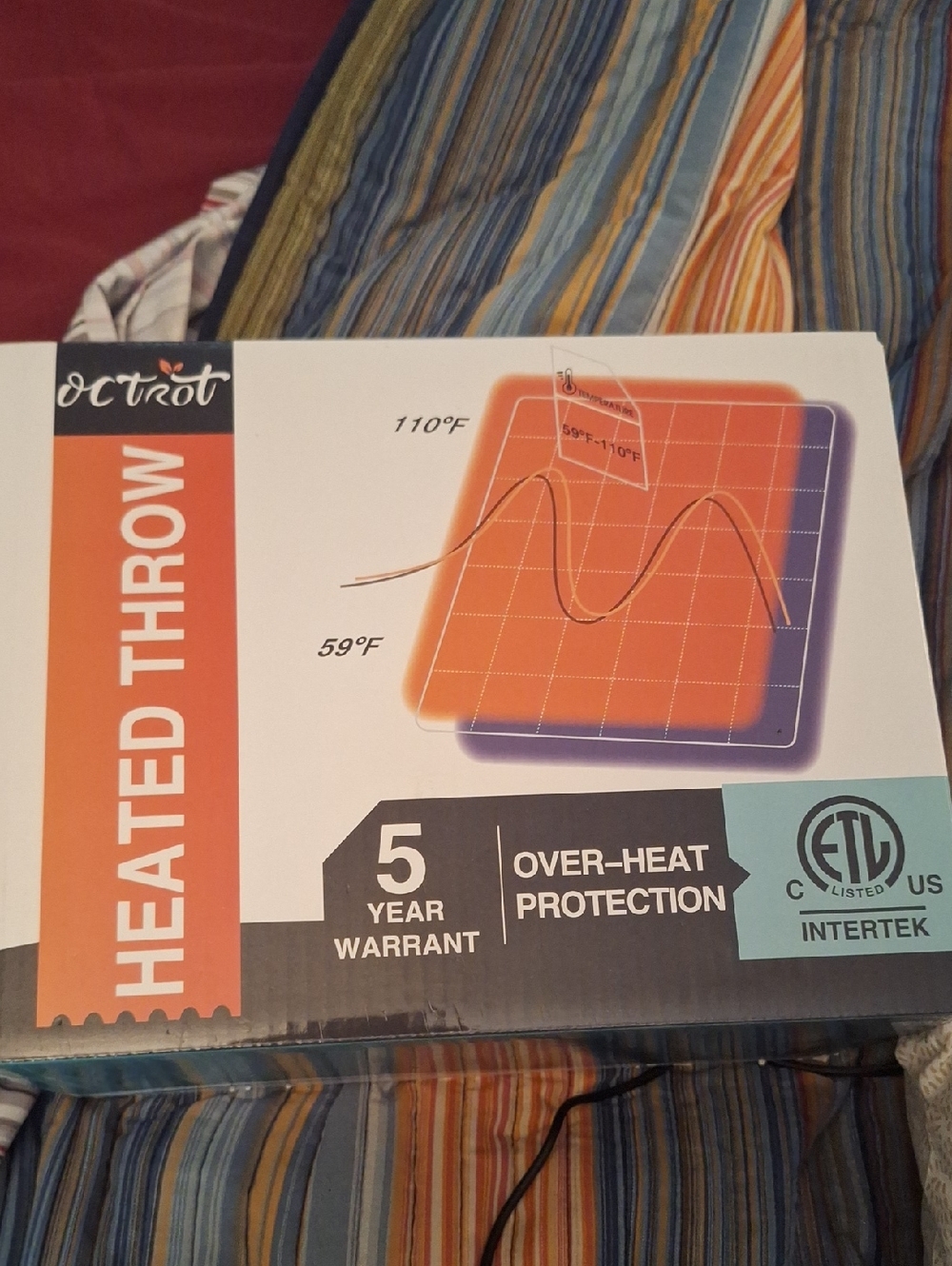 Heated Throw Electric Blanket - Blue